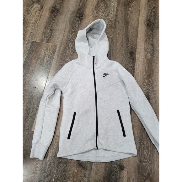 Nike Fleece Tech Women's Hooded Full Zip Sweatshirt size XS Gray #7 - Picture 1 of 3